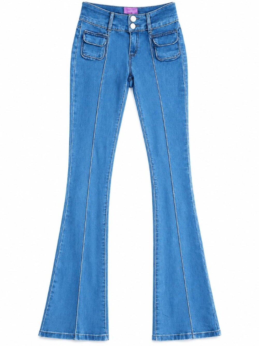 Edikted Harriot Low Rise Flare Jeans Size Small Y2K Indie Sleaze Blue